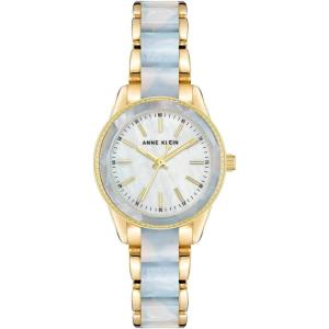 Anne Klein Women’s Resin Bracelet Watch(Light Blue/Gold)