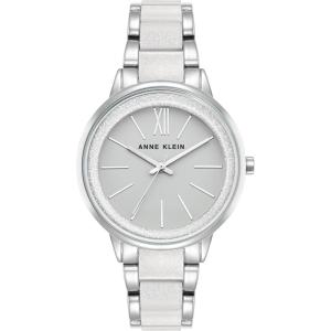 Anne Klein Women’s Resin Bracelet Watch(Light Grey/Silver)