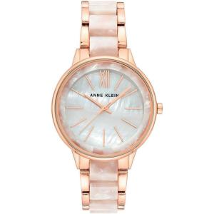 Anne Klein Women’s Resin Bracelet Watch(Pearlescent White/Rose Gold)