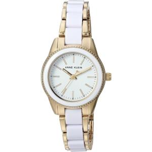 Anne Klein Women’s Resin Bracelet Watch(White/Gold)
