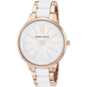 Anne Klein Women’s Resin Bracelet Watch(White/Rose Gold)
