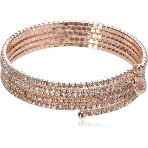 Multi-Row Crystal Coil Bracelet(Rose Gold)