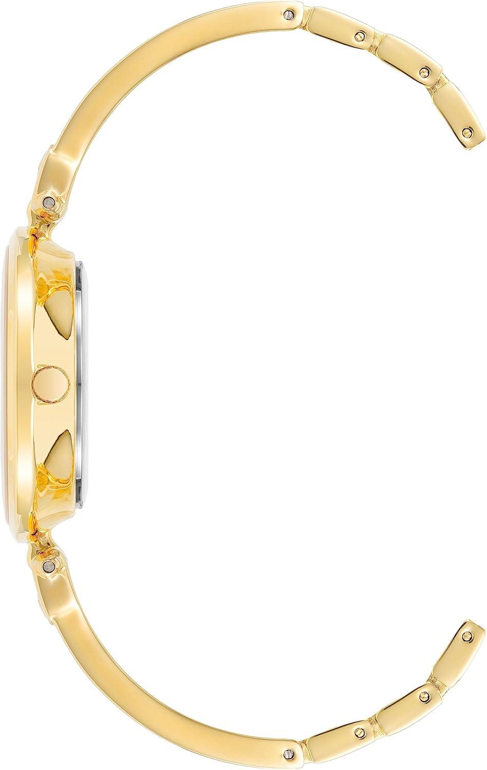 imageAnne Klein Womens Genuine Diamond Dial Bangle WatchCreamGold