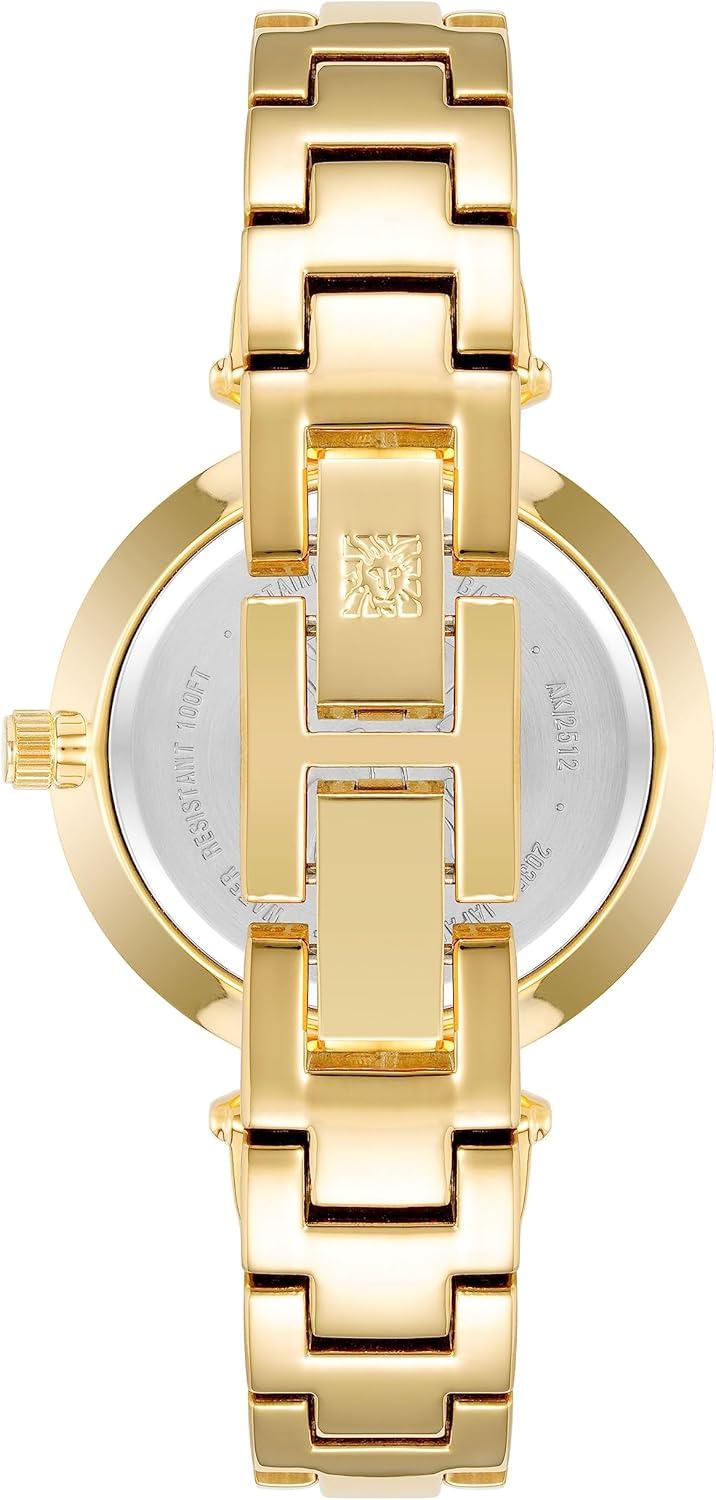 imageAnne Klein Womens Genuine Diamond Dial Bangle WatchCreamGold