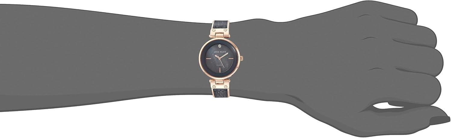 imageAnne Klein Womens Genuine Diamond Dial Bangle WatchGreyRose Gold