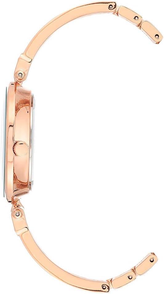 imageAnne Klein Womens Genuine Diamond Dial Bangle WatchTealRose Gold