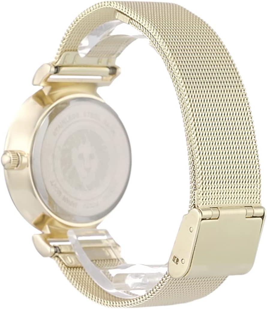 imageAnne Klein Womens Glitter Accented Mesh Bracelet WatchGoldBlack