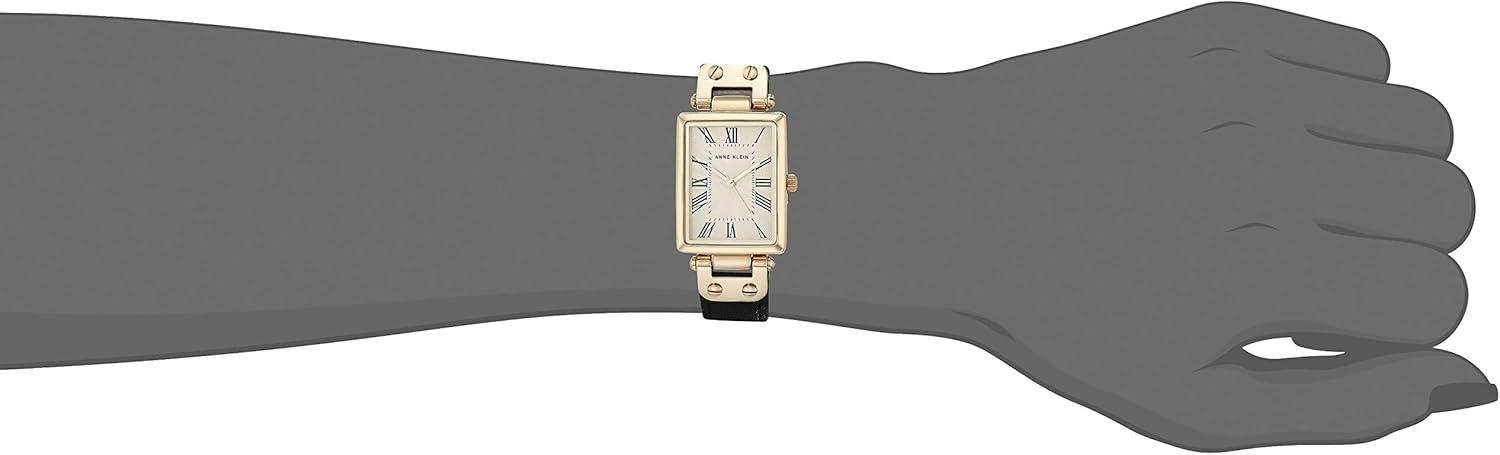 imageAnne Klein Womens Leather Strap Watch AK3752BlackGold