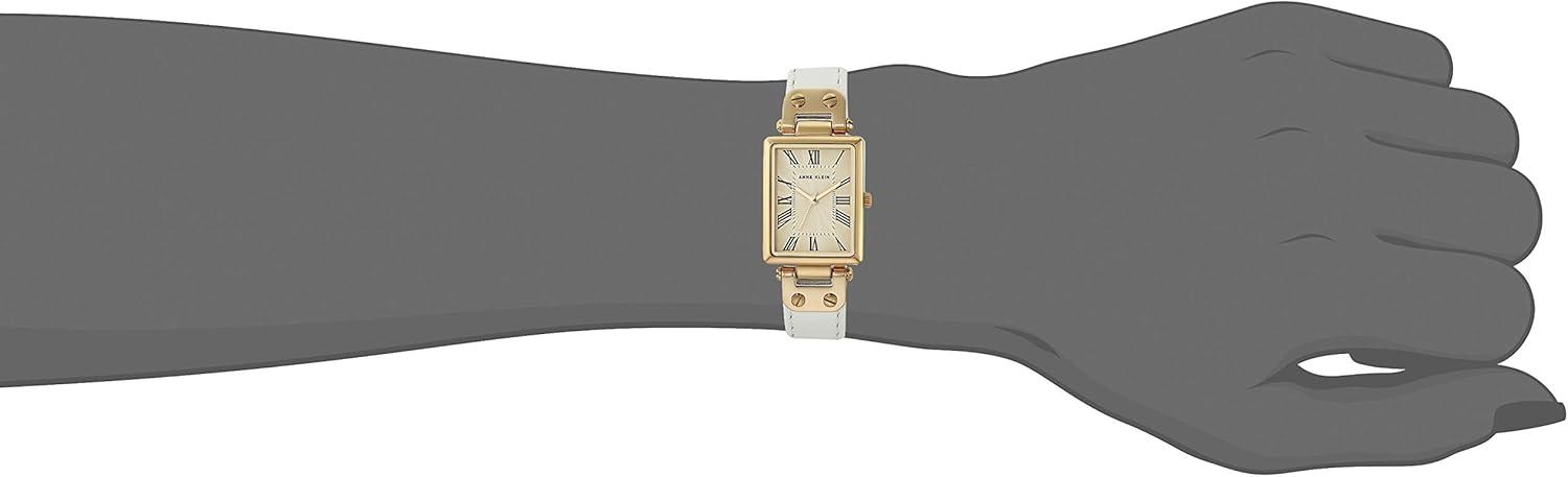 imageAnne Klein Womens Leather Strap Watch AK3752WhiteGold