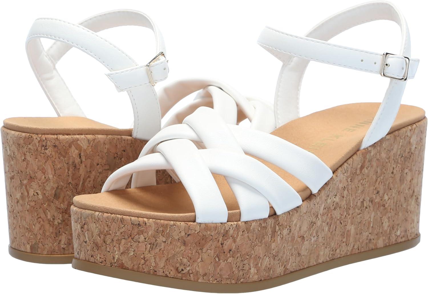 imageAnne Klein Womens Valencia Espadrille Wedge SandalWhite