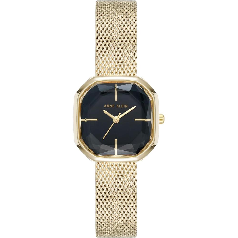 imageAnne Klein Womens Mesh Bracelet WatchBlackGold