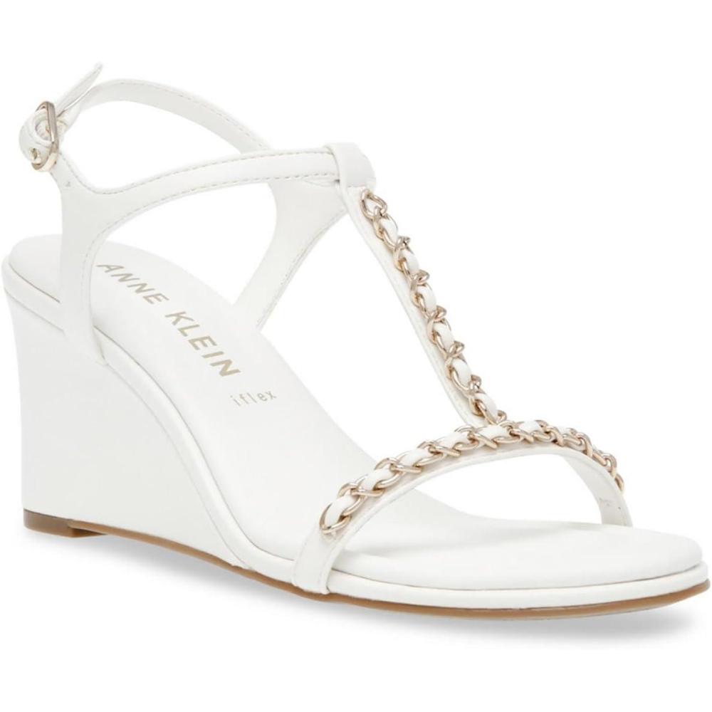 imageAnne Klein Womens Sloan Wedge SandalWhite