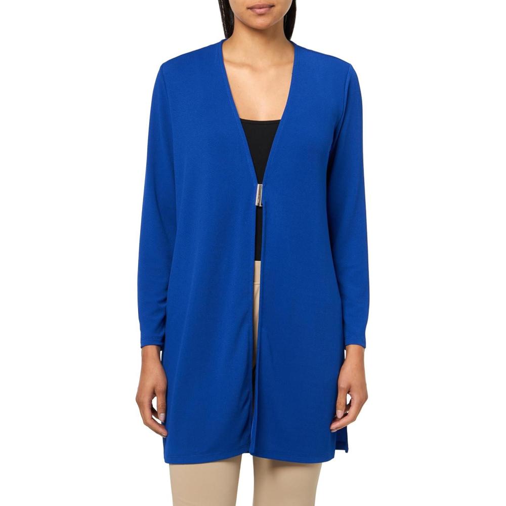 imageAnne Klein Womens Txtrd KNT Cardi W Ft ClosureSantorini Blue