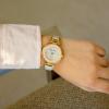 Anne Klein Women’s Genuine Diamond Dial Bangle Watch(Light Pink/Gold)