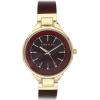 Anne Klein Women’s Premium Crystal Accented Resin Bangle Watch(Burgundy/Gold)