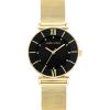 Anne Klein Women’s Glitter Accented Mesh Bracelet Watch(Gold/Black)