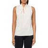 Anne Klein Women’s Moss Crepe Sl Twist Neck W Keyhole(White Dove)