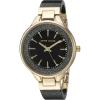 Anne Klein Women’s Premium Crystal Accented Resin Bangle Watch(Black/Gold)
