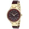Anne Klein Women’s Premium Crystal Accented Resin Bangle Watch(Burgundy/Gold)