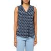 Anne Klein Women’s Printed Ity Pleat Front Shell(Anne Black Multi)