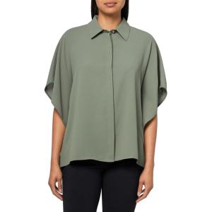 Anne Klein Women’s Bttn Frt Dolman SLV Blouse(Eucalyptus)