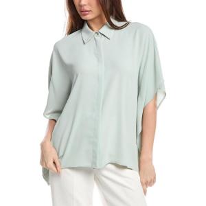 Anne Klein Women’s Bttn Frt Dolman SLV Blouse(Soft Aloe)