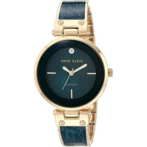 Anne Klein Women’s Genuine Diamond Dial Bangle Watch(Navy Blue/Gold)