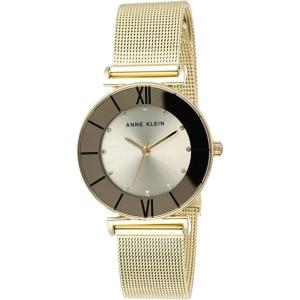 Anne Klein Women’s Glitter Accented Mesh Bracelet Watch(Gold)