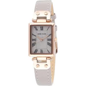 Anne Klein Women’s Leather Strap Watch, AK/3752(Taupe/Rose Gold)