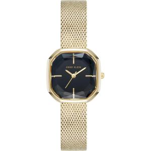 Anne Klein Women’s Mesh Bracelet Watch(Black/Gold)