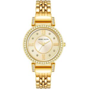 Anne Klein Women’s Premium Crystal Accented Bracelet Watch, AK/2928(Gold)