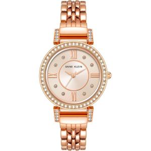 Anne Klein Women’s Premium Crystal Accented Bracelet Watch, AK/2928(Rose Gold)
