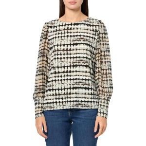Anne Klein Womens Printed Ity W Printed Chiffon Bishop SLV(Anne Black Multi)