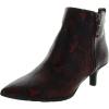 Anne Klein Women’s Low Heel Pointy Toe Bootie Fashion Boot(Dk Red Reptile Print)