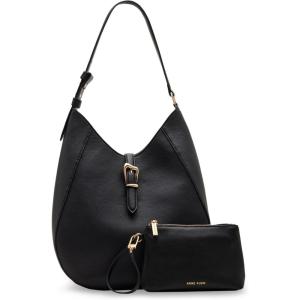 Anne Klein North South Hobo with Sculpted buckle detailing and pouch