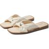Anne Klein Women’s Deanna Flat Sandal(Natural/Silver)