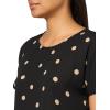 Anne Klein Womens Anne Klein Women’s Short Sleeve Polka Dot Top(Anne Black/Latte)