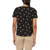 Anne Klein Womens Anne Klein Women’s Short Sleeve Polka Dot Top(Anne Black/Latte)