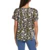 Anne Klein Womens Anne Klein Women’s Short Sleeve Polka Dot Top(Foliage/White)