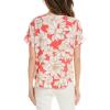 Anne Klein Womens Anne Klein Women’s Short Sleeve Polka Dot Top(Jred Multi)