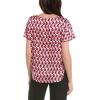 Anne Klein Womens Anne Klein Women’s Short Sleeve Polka Dot Top(Rosebay Combo)
