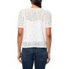 Anne Klein Women’s Puff Diamnd Lace Ss Jwl Nk Tee(Bright White)