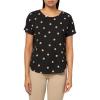 Anne Klein Womens Anne Klein Women’s Short Sleeve Polka Dot Top(Anne Black/Latte)