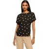 Anne Klein Womens Anne Klein Women’s Short Sleeve Polka Dot Top(Black/Off White/Latte)