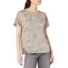 Anne Klein Womens Anne Klein Women’s Short Sleeve Polka Dot Top(Multi/Birch)