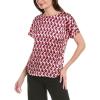 Anne Klein Womens Anne Klein Women’s Short Sleeve Polka Dot Top(Rosebay Combo)
