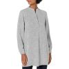 Anne Klein womens Split Neck Long Tunic Blouse(Anne White/Anne Black)