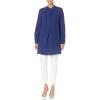 Anne Klein womens Split Neck Long Tunic Blouse(Distant Mountain)