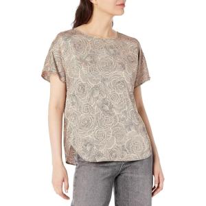 Anne Klein Womens Anne Klein Women’s Short Sleeve Polka Dot Top(Multi/Birch)