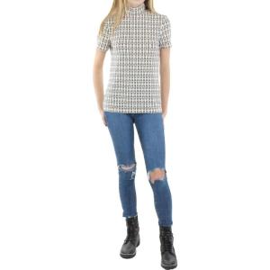 Anne Klein Women’s Solid Mock Neck Top(Anne White/Anne Black)